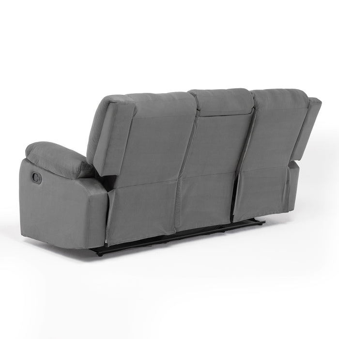 Sofá 3 Cuerpos Reclinable Tradicional Norman Gris Elephant