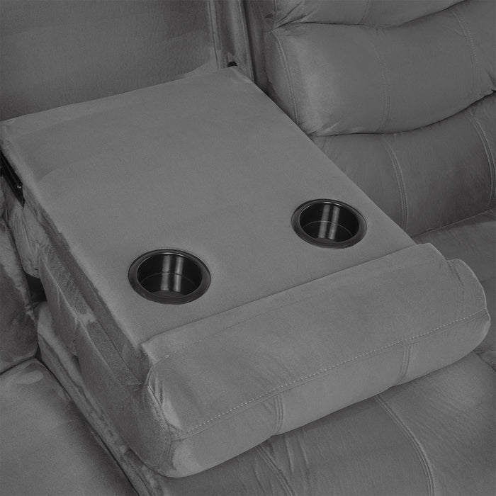 Sofá 3 Cuerpos Reclinable Tradicional Norman Gris Elephant