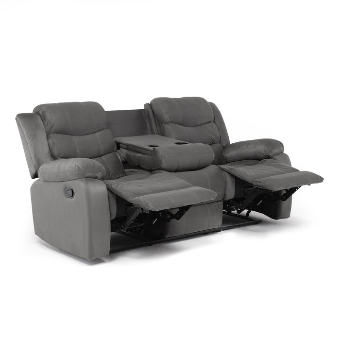 Living Reclinable Sofá 3 Cuerpos + 2 Bergers Reclinable Norman Gris