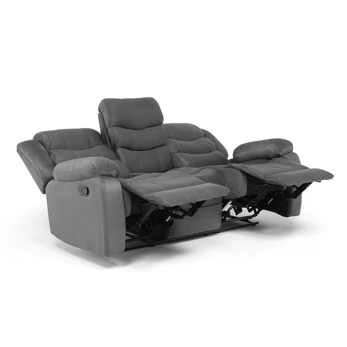Sofá 3 Cuerpos Reclinable Tradicional Norman Gris Elephant