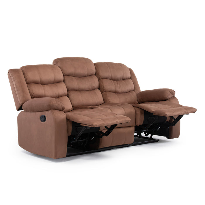 Living 3 Cuerpos Reclinable Norman + 2 Berger Norman Café