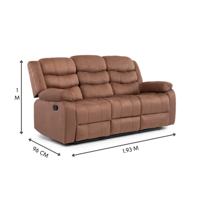 Living 3 Cuerpos Reclinable Norman + 2 Berger Norman Café