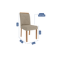Juego de Comedor Elegante Madera Estela Rectangular 4 sillas