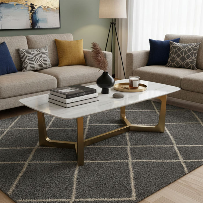 Mesa de Centro Moderna Rectangular Mármol Sliema