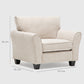 Living 2 Sillones Beige Moderno y Elegante New Charlotte + Mesa De Centro Moderna