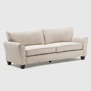 Living Sofá Beige 3 Cuerpos - Moderno + 2 Sillones Beige Moderno y Elegante New Charlotte + Mesa De Centro Moderna