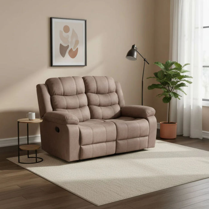 Living Reclinable Sofá 3 Cuerpos + 1 Sofá 2 Cuerpos + 1 Berger Café Norman