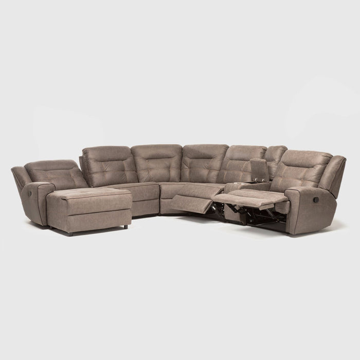 Sofá Seccional Izquierdo Reclinable Moderno Café Grand