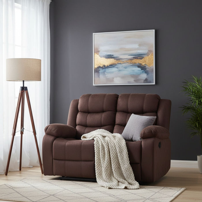 Living Reclinable Sofá 3 Cuerpos + 1 Sofá 2 Cuerpos Café Oscuro Norman