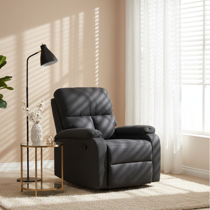 Sillón Lino Negro - Reclinable Moderno Matheus