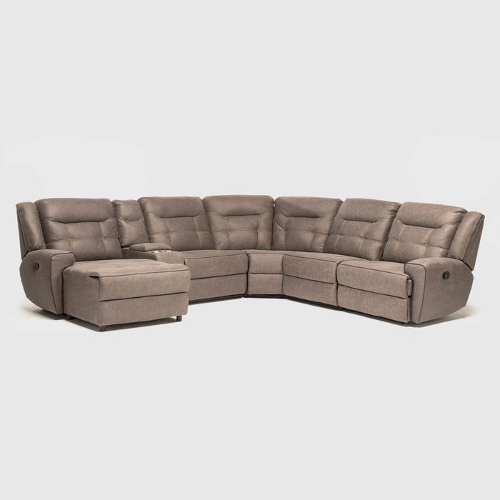 Sofá Seccional Izquierdo Reclinable Moderno Café Grand