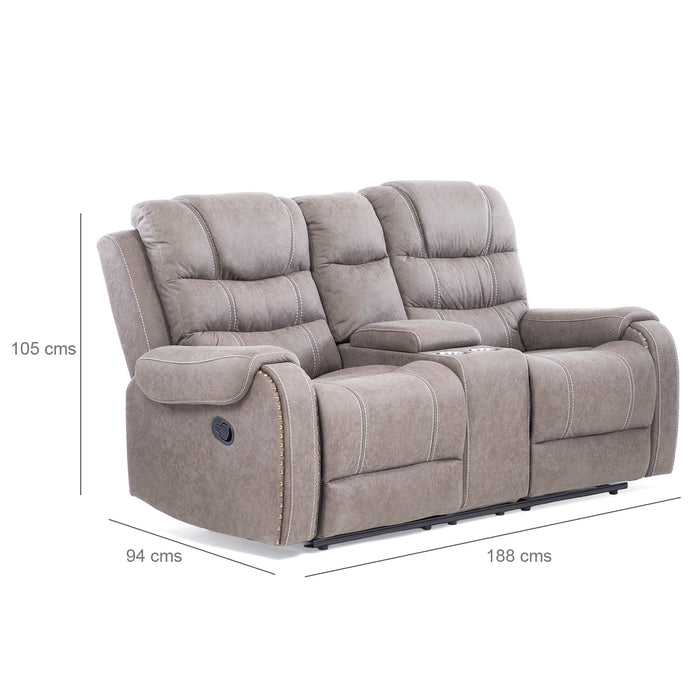 Living Reclinable Sofá 3 Cuerpos + Sofá 2 Cuerpos + 1 Berger Gris Verona