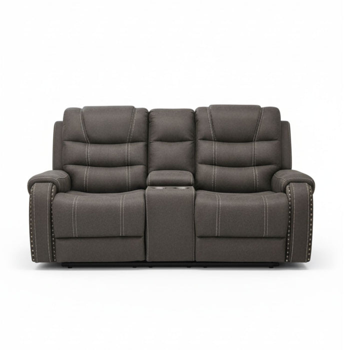 Living Reclinable Sofá 2 Cuerpos + 2 Bergers Reclinable Gris Verona