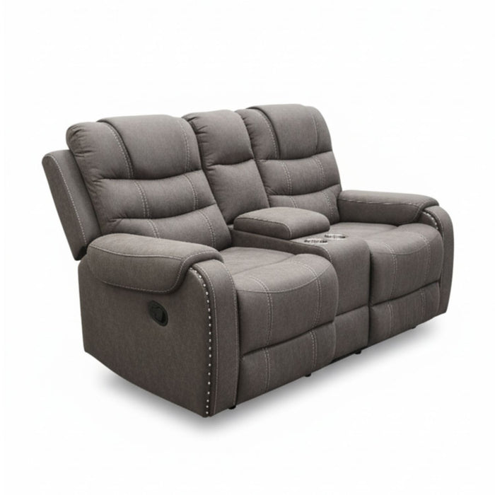 Living Reclinable Sofá 2 Cuerpos + 2 Bergers Reclinable Gris Verona
