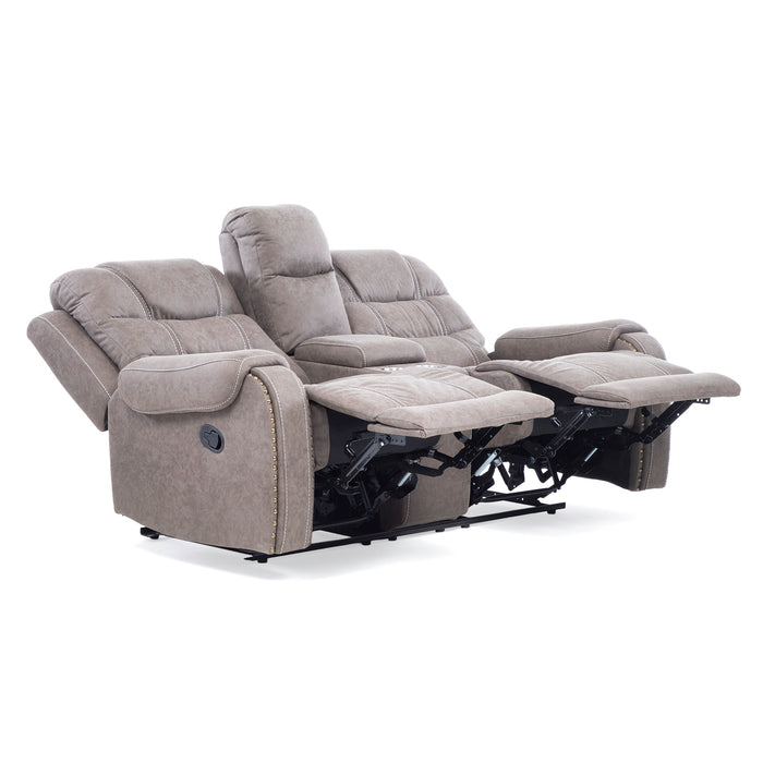 Living Reclinable Sofá 3 Cuerpos + Sofá 2 Cuerpos + 1 Berger Gris Verona
