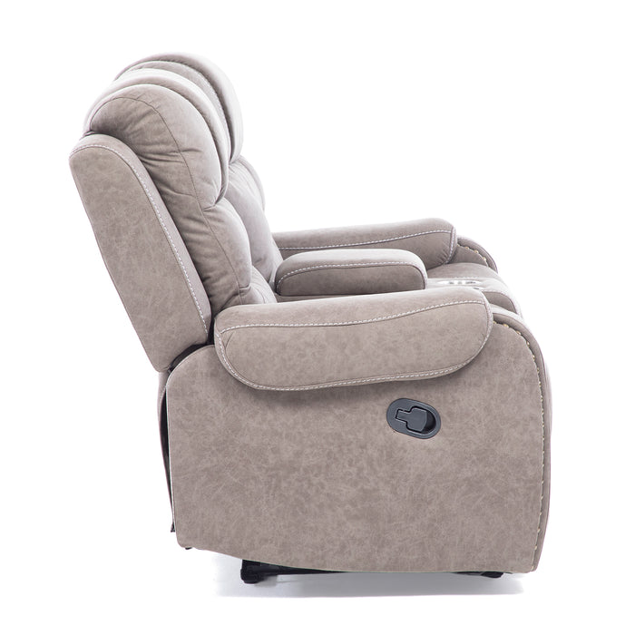Living Reclinable Sofá 3 Cuerpos + Sofá 2 Cuerpos + 1 Berger Gris Verona