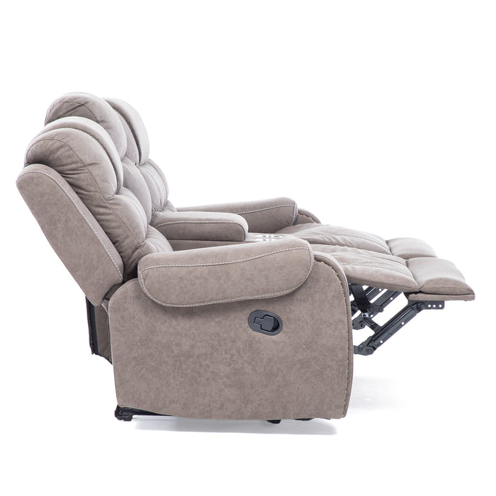 Living Reclinable Sofá 3 Cuerpos + Sofá 2 Cuerpos + 1 Berger Gris Verona