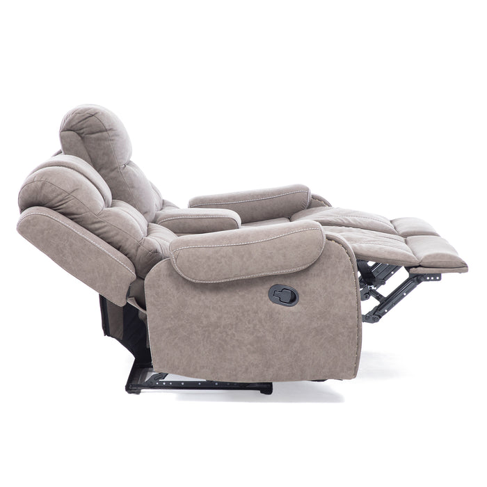 Living Reclinable Sofá 3 Cuerpos + Sofá 2 Cuerpos + 1 Berger Gris Verona