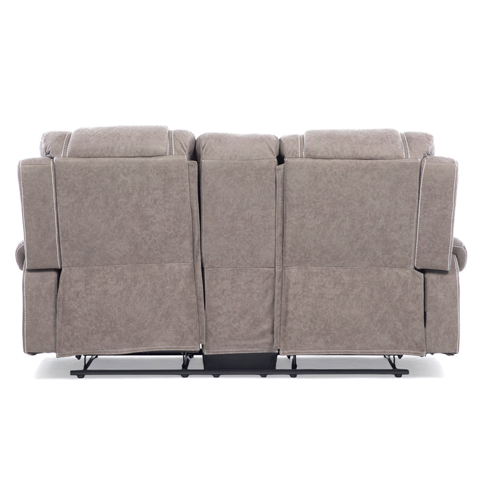 Sofá 2 Cuerpos Reclinable Gris Moderno Verona