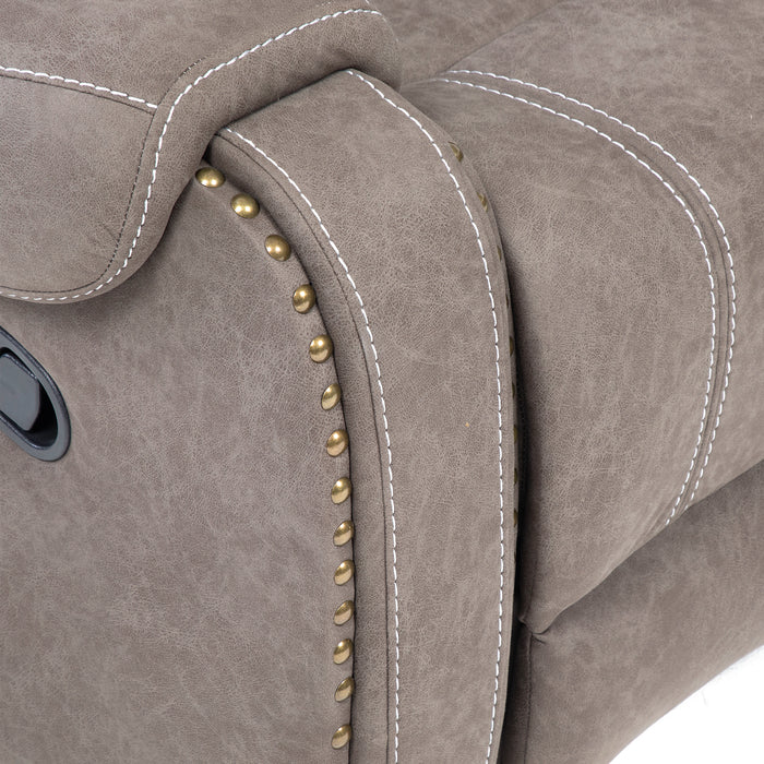 Sofá 2 Cuerpos Reclinable Gris Moderno Verona