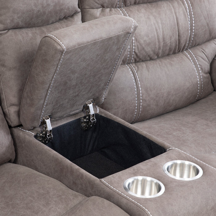 Sofá 2 Cuerpos Reclinable Gris Moderno Verona