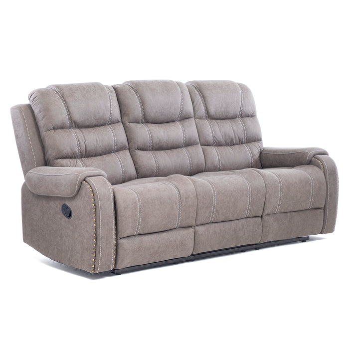 Sofá 3 Cuerpos Reclinable Gris Moderno Verona