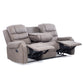 Living Reclinable Sofá 3 Cuerpos + 2 Bergers Reclinable Gris Verona