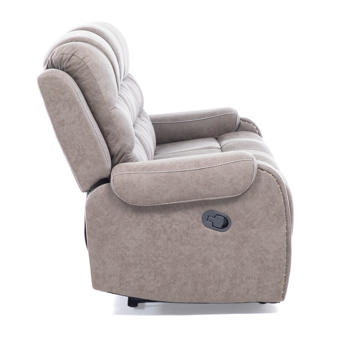 Living Reclinable Sofá 3 Cuerpos + Sofá 2 Cuerpos + 1 Berger Gris Verona