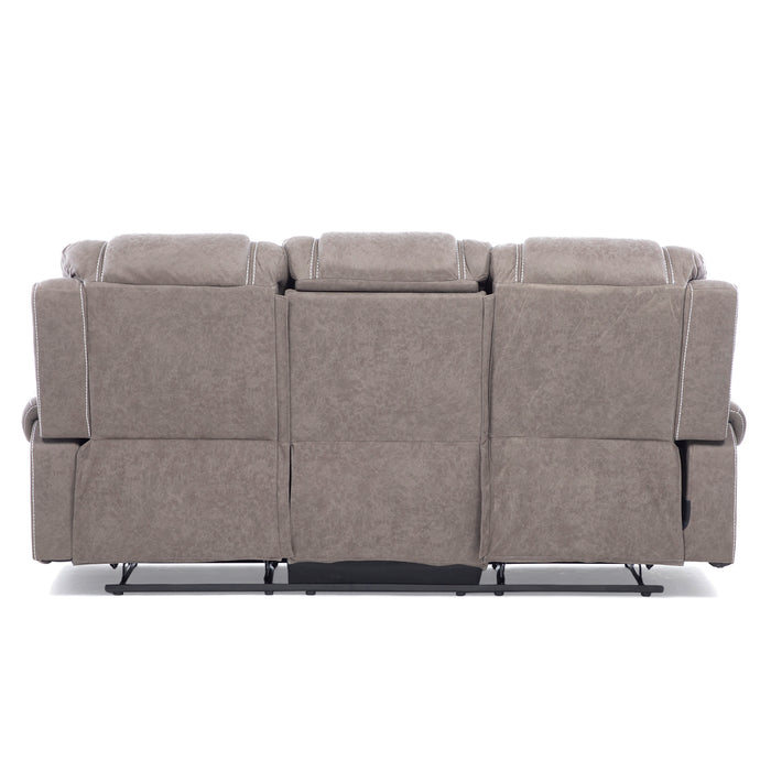 Sofá 3 Cuerpos Reclinable Gris Moderno Verona