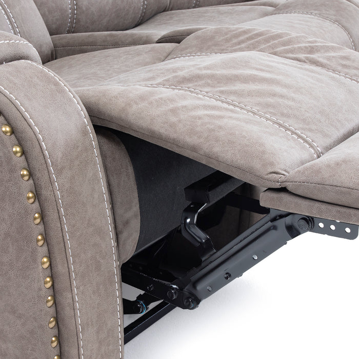 Living Reclinable Sofá 3 Cuerpos + Sofá 2 Cuerpos + 1 Berger Gris Verona