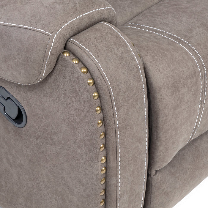 Living Reclinable Sofá 3 Cuerpos + Sofá 2 Cuerpos + 1 Berger Gris Verona