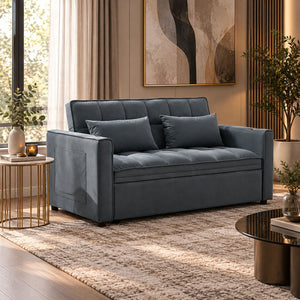 Sofá Cama 2 Cuerpos Moderno Dallas Gris