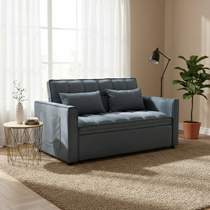 Sofá Cama 2 Cuerpos Moderno Dallas Gris