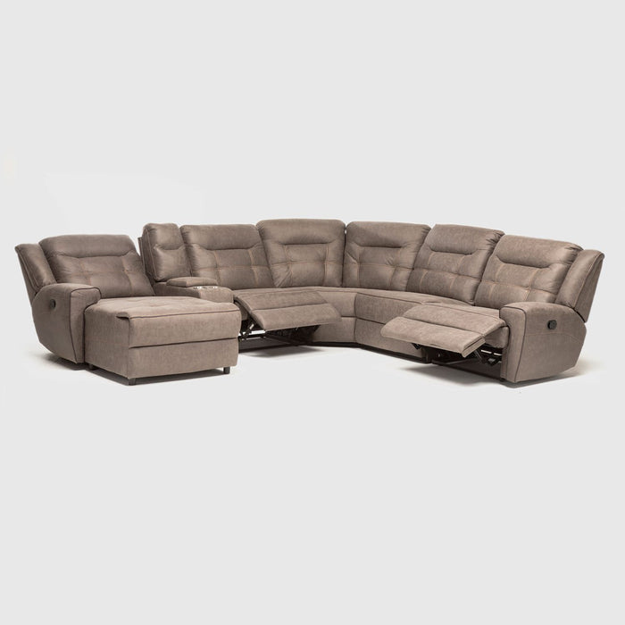Sofá Seccional Izquierdo Reclinable Moderno Café Grand