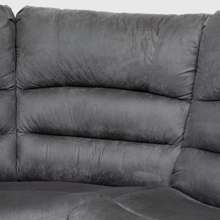 Sofá Seccional Reclinable Moderno Gris 5 Cuerpos + Consola Castle
