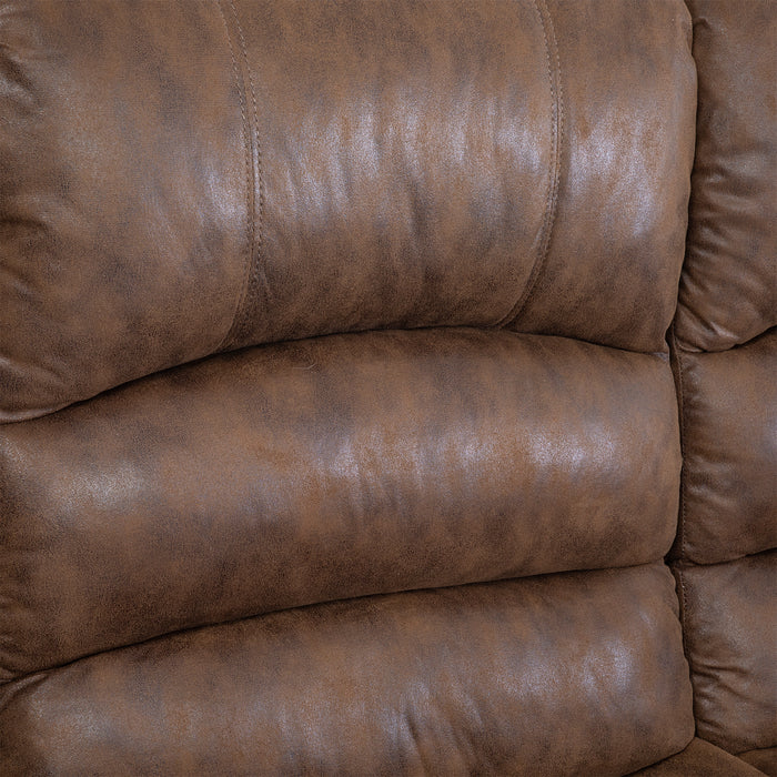 Sofá Seccional Reclinable Moderno Cuero Viejo Café Castle