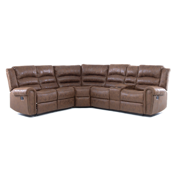 Sofá Seccional Reclinable Moderno 5 Cuerpos + Consola Castle