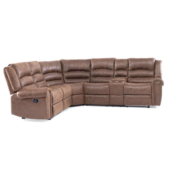 Sofá Seccional Reclinable Moderno 5 Cuerpos + Consola Castle