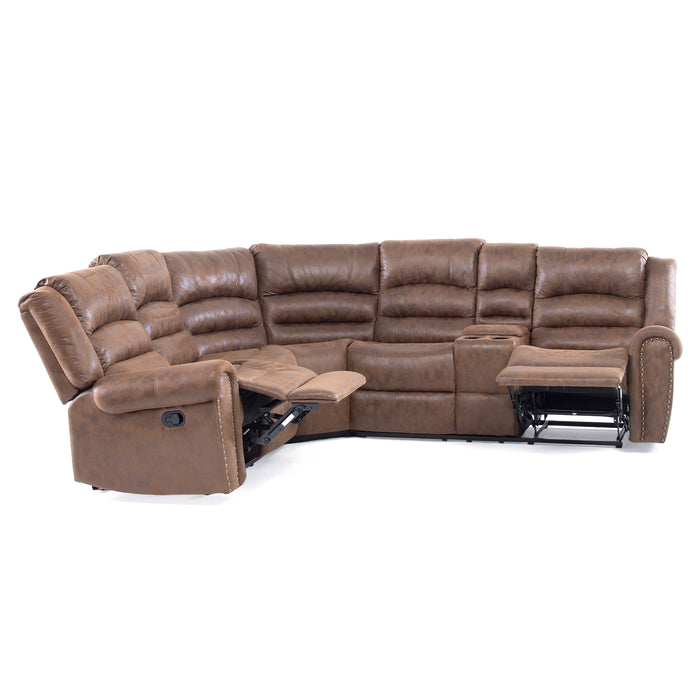 Sofá Seccional Reclinable Moderno 5 Cuerpos + Consola Castle