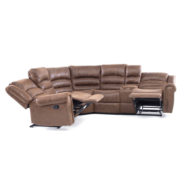 Sofá Seccional Reclinable Moderno 5 Cuerpos + Consola Castle