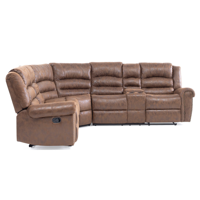 Sofá Seccional Reclinable Moderno 5 Cuerpos + Consola Castle