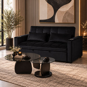 Sofá Cama 2 Cuerpos Moderno Dallas Negro