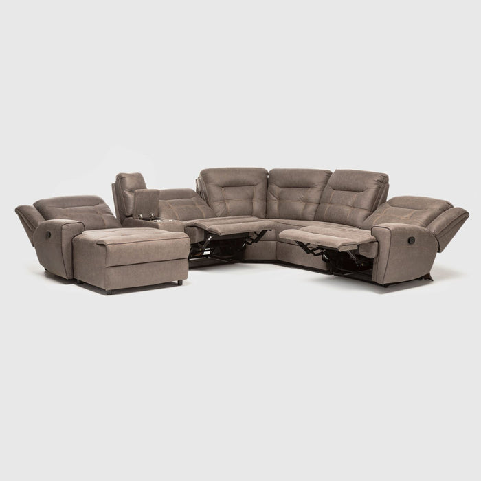 Sofá Seccional Izquierdo Reclinable Moderno Café Grand