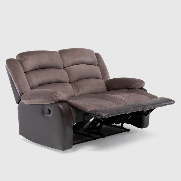 Sofá 2 Cuerpos Reclinable Moderno Café Praga