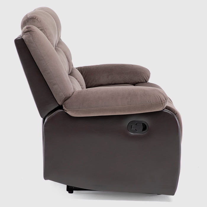 Sofá 2 Cuerpos Reclinable Moderno Café Praga