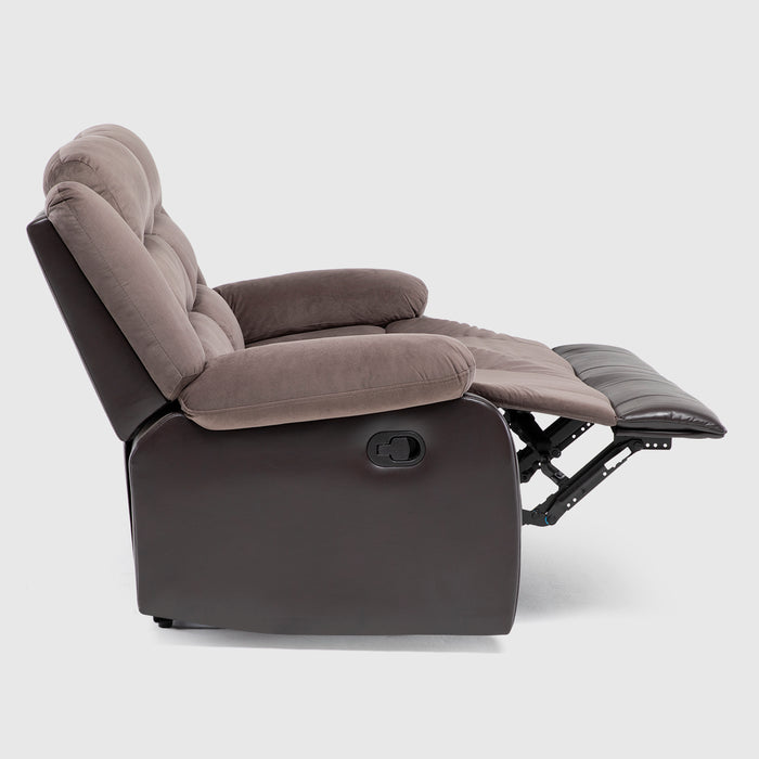 Sofá 2 Cuerpos Reclinable Moderno Café Praga