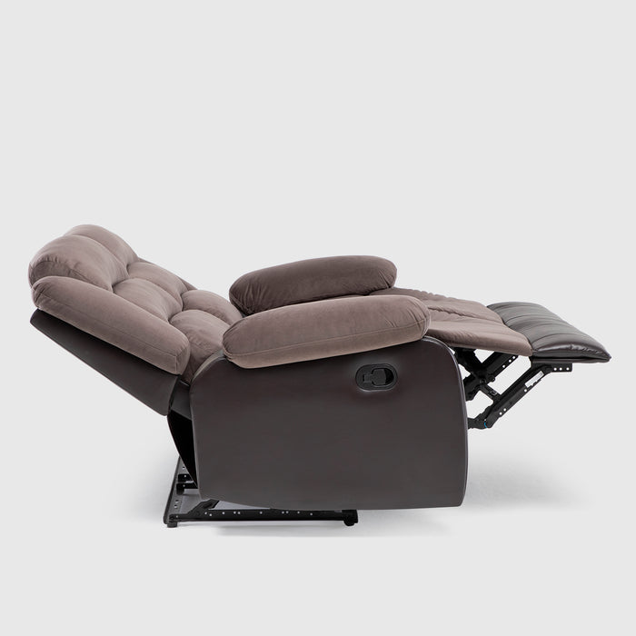 Sofá 2 Cuerpos Reclinable Moderno Café Praga