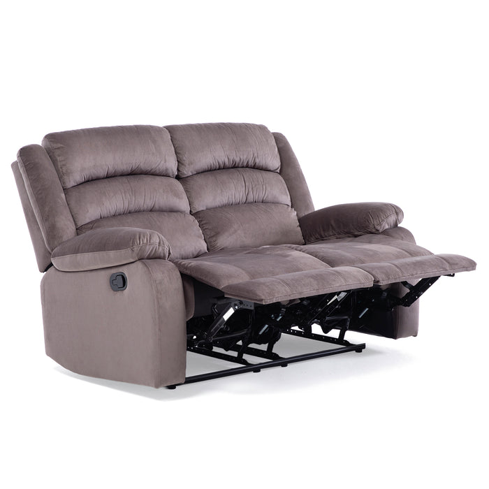 Sofá 2 Cuerpos Reclinable Moderno Café New Martell