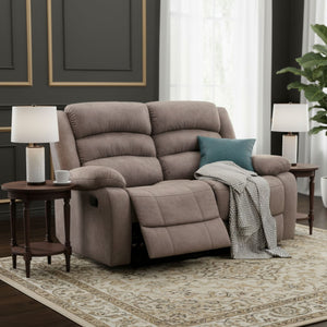 Sofá 2 Cuerpos Reclinable Moderno Café New Martell