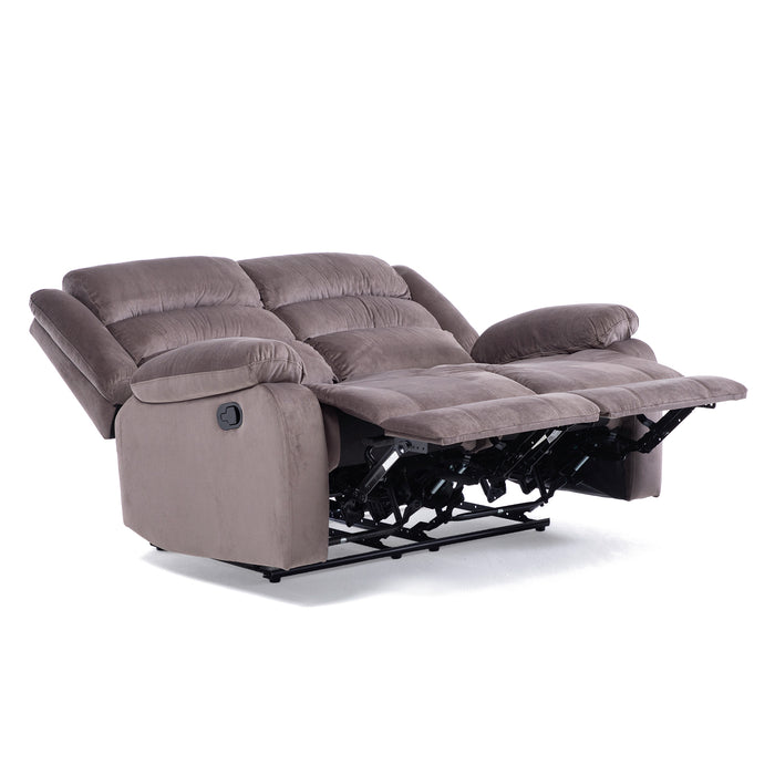 Sofá 2 Cuerpos Reclinable Moderno Café New Martell